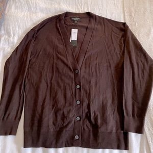 Banana Republic Forever Cardigan Sweater Dark Brown